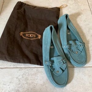 Tod’s Light blue driving loafers